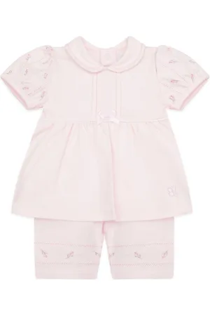 Emile et Rose Top & Shorts Set With Rosebud Emb Collar, Sleeve & Leg End6268cm