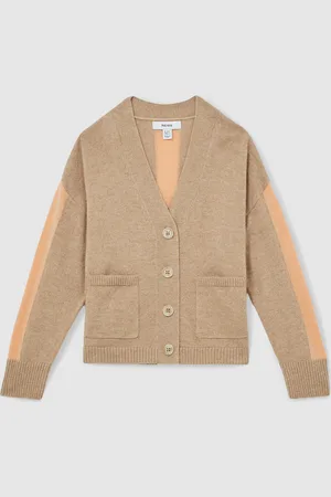 Reiss Juni Wool-Blend Stripe-Detail Cardigan With Cashmere134140cm