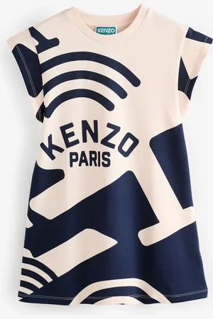Kenzo Large Logo Blue T-Shirt Dress10 år (140cm)
