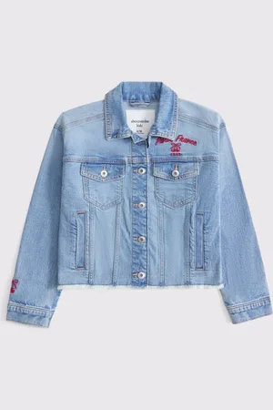 Abercrombie & Fitch Blue Embroidered Denim Jacket158164cm