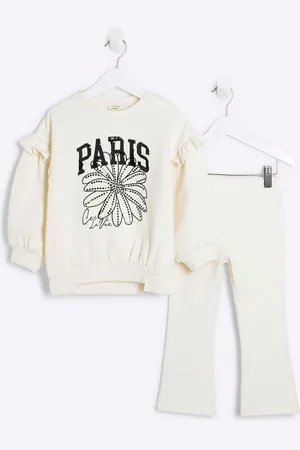River Island Girls 100% Cotton Paris Flower Sweater Set98104cm
