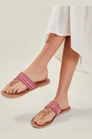 Accessorize Decorative Bead Circle Flip Flop Sandalseu39