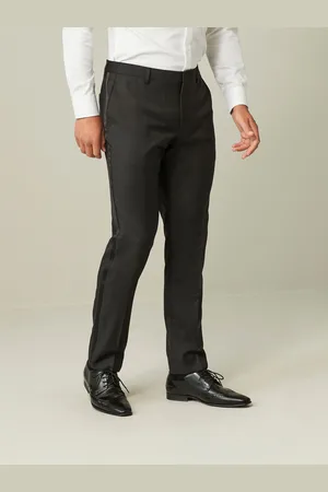 Next Skræddersyet / tætsiddende Fit Wool Blend Shiny Tuxedo Habitbukser40B x 31L (UK 40 R)