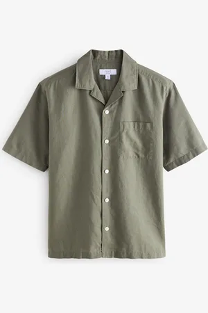 Next Cotton Linen Blend Short Sleeve ShirtL