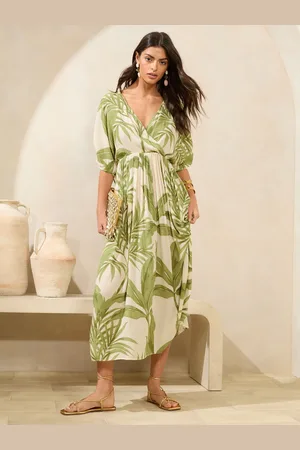 Lipsy London Printed Kimono Drawstring V-Neck Midi Dress34