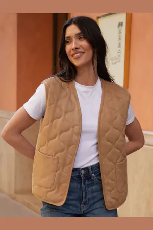 Threadbare Suedette Onion Quilted Gilet40