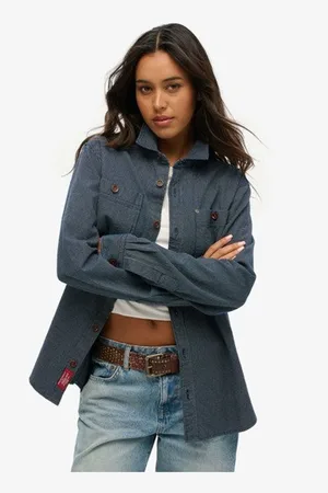 Superdry Oversized 100% Cotton The Merchant Store Denim Overshirt34
