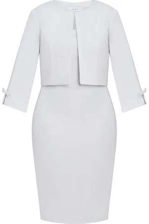 Gina Bacconi Silver Corinne Crepe Dress And Jacket Set48