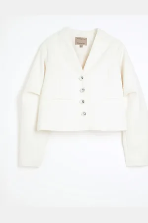 River Island Collarless Button Up Jacket40