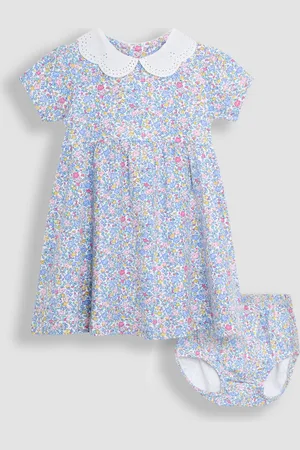 JoJo Maman Bébé Floral Broderie Collar Dress8086cm
