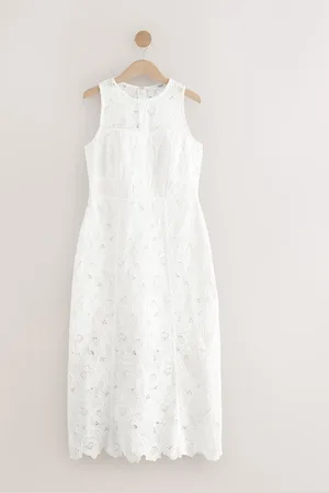 Next Sleeveless Lace Midi Corset Detail Dress