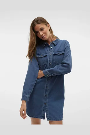 VERO MODA Long Sleeve Denim Dress38