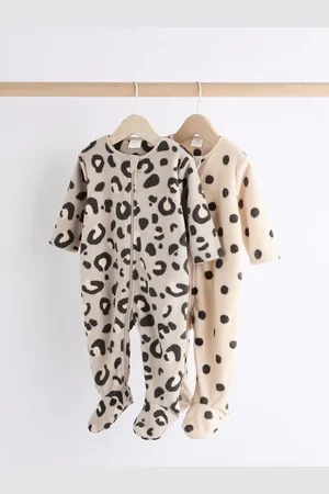 Next Baby Microfleece Zip Sleepsuits 2 PackFørste størrelse (50cm)