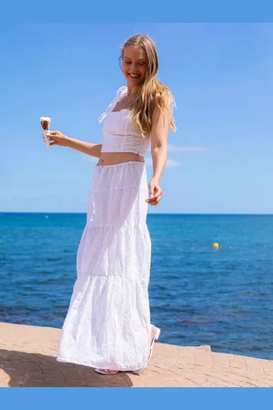 South Beach Broderie 100% Cotton Midi Skirt44