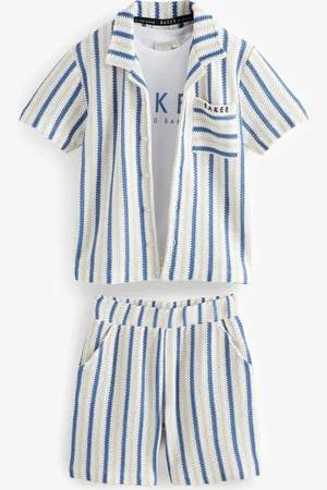 Ted Baker Textured Stripe Shirt T-Shirt and Shorts Set122128cm