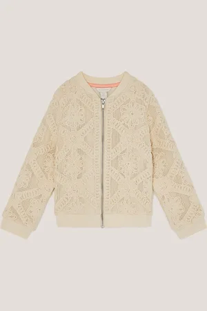 Monsoon 100% Cotton Crochet Bomber Jacket110116cm