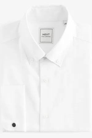 Next Slim Fit Easy Care Oxford Double Cuff Shirt With Button Down Collar51cm L (UK 20 L)