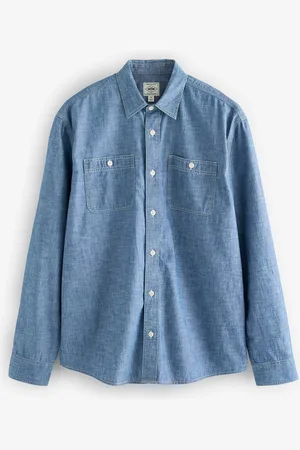 Next Long Sleeve Chambray Denim 100% Cotton ShirtXL