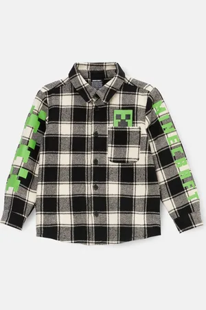 Angel & Rocket Minecraft Brushed 100% Cotton Check Shirt11 år (146cm)