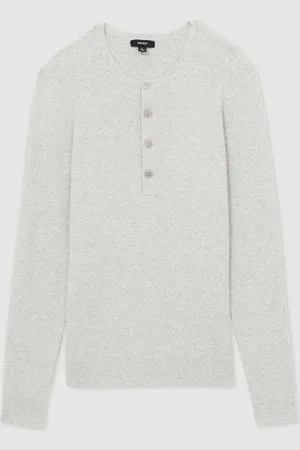 Reiss Ashwell Rib Knit Henley Jumpersmall