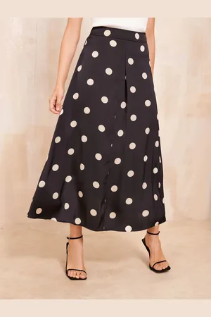Friends Like These Satin Polka Dot Tryk Maxi Skirt38