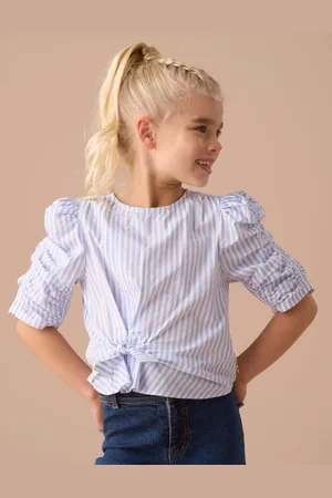 Angel & Rocket Lara Stripe Tie Front Print 100% Cotton Blouses11 år (146cm)