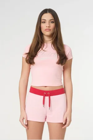 Juicy Couture Pink Swirl Juicy Jersey Shrunken T-Shirtxlarge