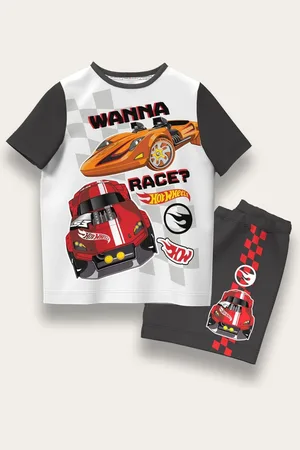 Brand Threads Hot Wheels Short 100% Cotton Pyjama Set104110cm