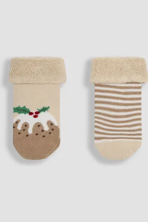 JoJo Maman Bébé Christmas Socks 2 PackNyfødt