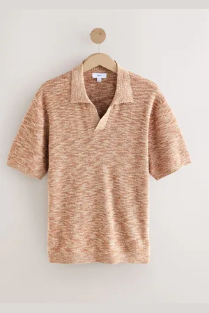 Next Regular Fit Cotton Rich Short Sleeve Trophy Knit Polo Shirt with LinenX-Small