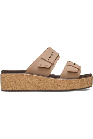 Crocs Brooklyn Cork Buckle Wedge Sandals4