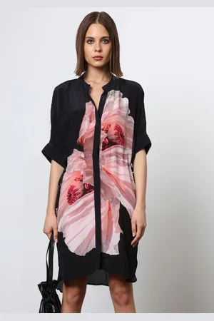Religion Loose Fitting Tunic Shirt Dress44