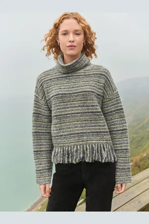 Next Fringe Spacedye High Roll Neck Knitted Jumper with WoolM Reg