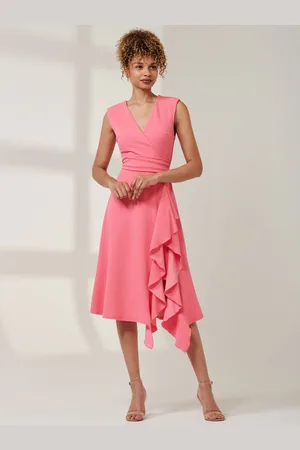 Jolie Moi Qiana Flæsekant Detail Midi Kjole38