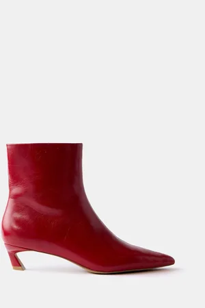 mint&berry Leather Kitten Heel Boots