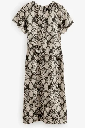 Next Short Sleeve Drape Detail Midi Dress50