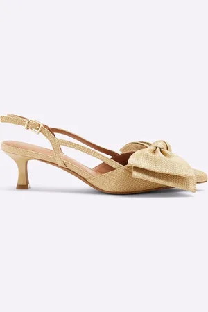 River Island Sling Back Bow Heeled Court Shoeseu355