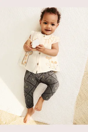Next 100% Cotton Woven Baby Stitched Animal Top and Printed Legging Set8692cm