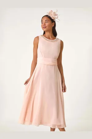 Roman Petite Trim Detail Ruched Midi Dress38