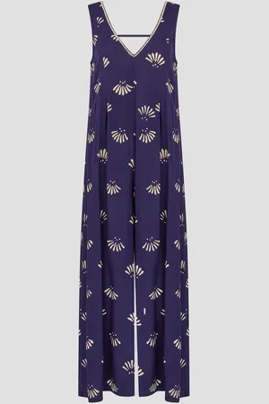 Monsoon Briana Fan Print Wide Leg JumpsuitL