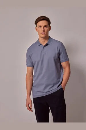 Hawes & Curtis Blue Short Sleeve 100% Cotton Polo Shirtxlarge