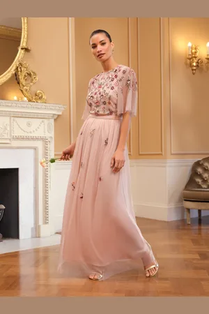 Love & Roses Broderet Angel Sleeve Maxikjole40