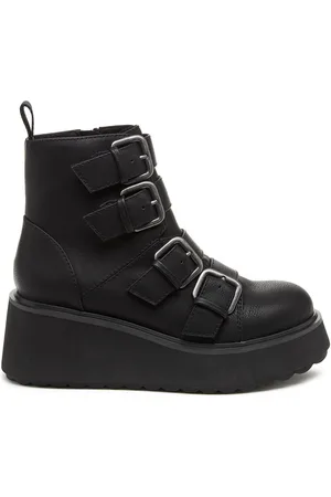 Rocket Dog Heather PU Buckle Black Boots