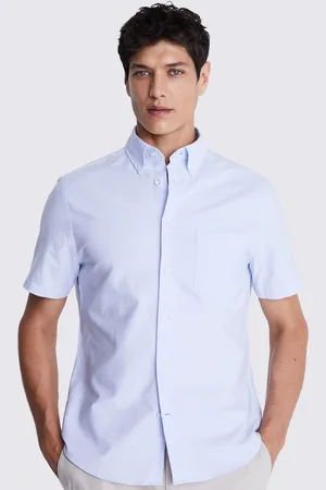 Moss Short Sleeve Washed Oxford 100% Cotton ShirtL