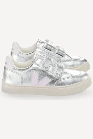Veja Small Silver V-12 Trainers10.5