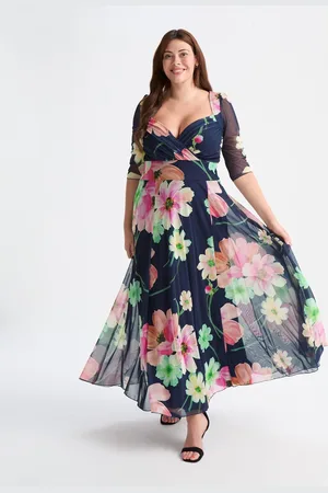 Scarlett & Jo Elizabeth Print Mesh Maxi Gown40