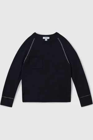 Reiss Lydia Contrast Stitch Wool Blend Crew Neck Jumper10 - 11 år (140 - 146cm)