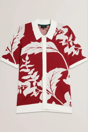 Ted Baker Edson Button Through Floral Polo ShirtStor