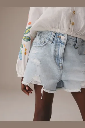 Next 100% Cotton Frayed Edge Distressed Shorts (3-16yrs)166168cm