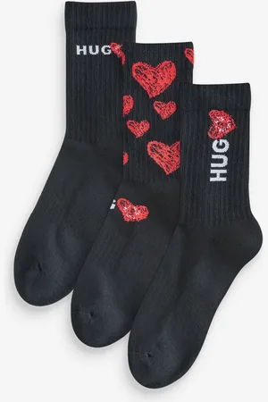 HUGO BOSS Heart Details Quarter Length Socks 3 Pack